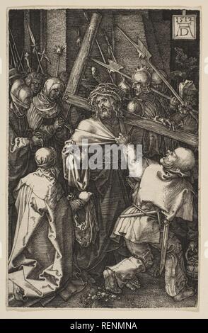 Christus das Kreuz tragen und von der Leidenschaft. Künstler: Albrecht Dürer (Deutsch, Nürnberg 1471-1528 Nürnberg). Maße: Blatt: 4 5/8 in. × 3 in. (11,8 × 7,6 cm). Datum: 1512. Museum: Metropolitan Museum of Art, New York, USA. Stockfoto