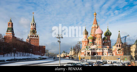 Blick auf den Kreml in Moskau, Russland. Am 15. Januar 2019 Stockfoto