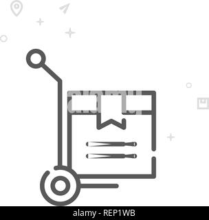 Lager Warenkorb Vektor Symbol Leitung, Symbol, Piktogramm, Sign. Licht abstrakten geometrischen Hintergrund. Editierbare Anschlag Stock Vektor