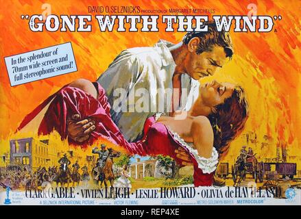 Mit dem Wind Jahr gegangen: 1939 USA Regie: Victor Fleming Clark Gable, Vivien Leigh Film Poster (Fr) Stockfoto
