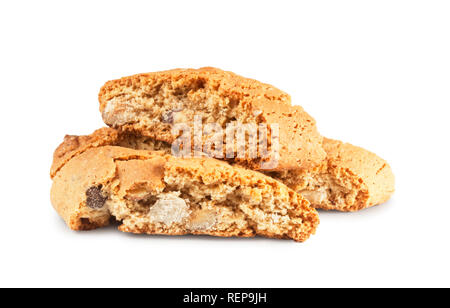 Studio geschossen von Cantuccini italienische Biscotti Kekse mit haselnüssen vor einem weißen Hintergrund ausschneiden - Johannes Gollop Stockfoto