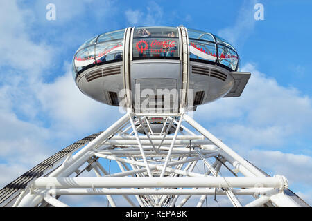 Kapsel auf dem London Eye, London, England, Vereinigtes Königreich Stockfoto