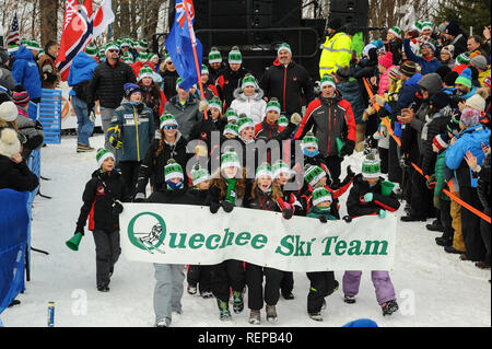 KILLINGTON, USA - November 24: Öffnen der Parade an der Zielbereich, unten von Superstar Spur während der Audi FIS Alpine Ski World Cup Damen Riesenslalom. Stockfoto