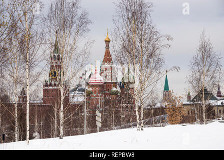 Blick auf den Kreml in Moskau, Russland. Tag 16 Januar 2019 Stockfoto