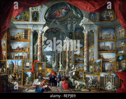 Galerie der Blick auf moderne Rom 1759 von Giovanni Paolo Panini. (Piacenza 1691 - Rom 1765), Italien, Italienisch, Stockfoto