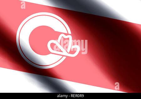 Calgary, Alberta stilvolle winken und closeup flag Abbildung. Perfekt für Hintergrund oder Textur. Stockfoto
