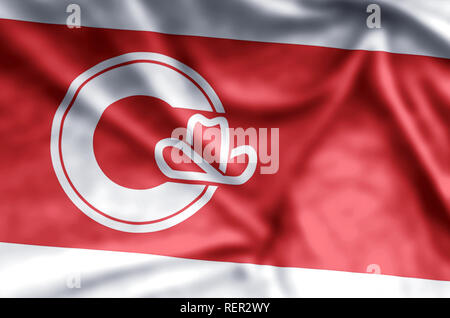 Calgary, Alberta stilvolle winken und closeup flag Abbildung. Perfekt für Hintergrund oder Textur. Stockfoto