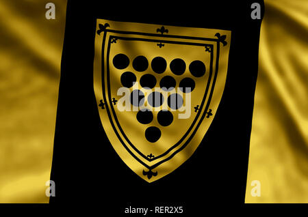 Cornwall Ontario stilvolle winken und closeup flag Abbildung. Perfekt für Hintergrund oder Textur. Stockfoto