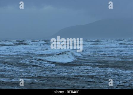 UK Walney Island. Stürmisches Wetter aus der Grafschaft Cumbria Küste. Halbinsel Furness, Walney Island Furness Küste uk. Stockfoto