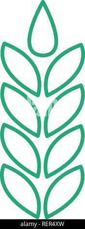 Weizen ohr Symbol Leitung, umriss Vektor Zeichen, linear style Piktogramm isoliert auf Weiss. Symbol, Logo Illustration. Editierbare Schlaganfall. Stock Vektor