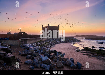 Sonnenuntergang in Essaouira, Marokko Stockfoto