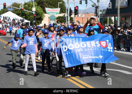 Los Angeles, Kalifornien, USA. 21. Januar, 2019. Der Martin Luther King, Jr. "34th jährliche Königreich Day Parade" in Los Angeles, Kalifornien am 21. Januar 2019. Credit: Sheri Determan/Alamy leben Nachrichten Stockfoto