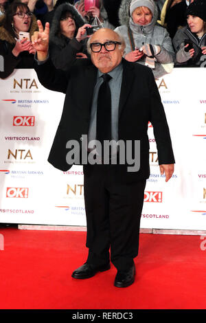 London, Großbritannien. 22 Jan, 2019. Danny DeVito, National Television Awards, der O2, London, UK, 22. Januar 2019, Foto von Richard Goldschmidt Credit: Rich Gold/Alamy leben Nachrichten Stockfoto