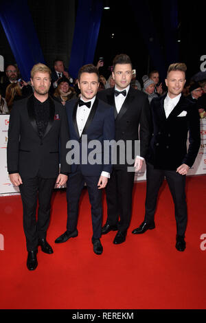 London, Großbritannien. 22 Jan, 2019. LONDON, GROSSBRITANNIEN. Januar 22, 2019: Westlife im nationalen TV Awards 2019 in der O2 Arena in London. Bild: Steve Vas/Featureflash Credit: Paul Smith/Alamy leben Nachrichten Stockfoto