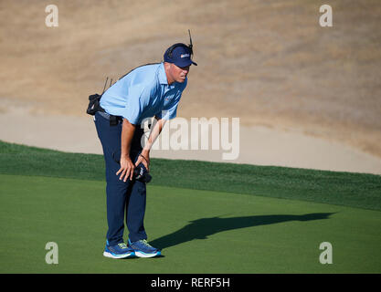 Januar 18, 2019 Jim 'Knochen' Mackay auf der 16 in der zweiten Runde der Desert Classic Golf Turnier auf dem Stadion Kurs am PGA Westen im La Quinta, Kalifornien. Charles Baus/CSM Stockfoto