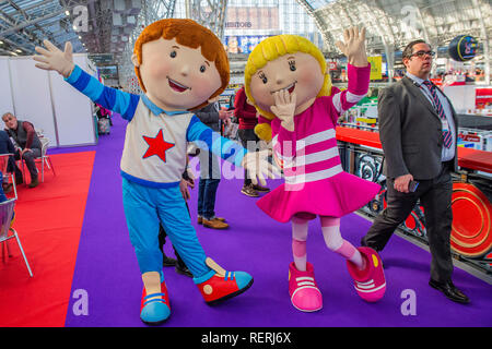 London, Großbritannien. 22. Jan 2019. Daisy und Ollie aus dem Cartoon Network - der Spielwarenmesse bei Olympia in London. Credit: Guy Bell/Alamy leben Nachrichten Stockfoto