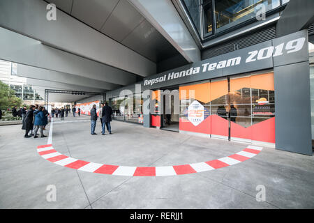 Repsol Campus, Madrid Spanien. 23. Januar, 2019. Honda HRC Moto GP Team Präsentation. Credit: Alessandro Avondo/Alamy leben Nachrichten Stockfoto