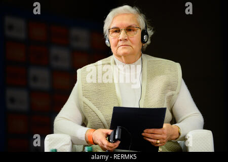 Krakau, Polen. 23 Jan, 2019. Holocaust Survivor, Lydia Maksymowicz während der Bürger Dialog Diskussion im Auditorium Maximum gesehen. Credit: Omar Marques/SOPA Images/ZUMA Draht/Alamy leben Nachrichten Stockfoto