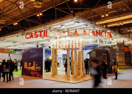 Madrid, Spanien. 23. Jan 2019. Stand von Castilla la Mancha in der FITUR. FITUR (Internationalen) ist ein internationaler Treffpunkt für die Fachleute des Tourismus rund um die Welt. Credit: SOPA Images Limited/Alamy leben Nachrichten Stockfoto