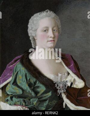 Maria Theresia, Erzherzogin von Österreich, Königin von Ungarn und Böhmen, und Heiligen Römischen Kaiserin. Maria Theresia van Oostenrijk (1717-1780), aartshertogin van Oostenrijk, koningin van Hongarije en Bohemen, en Rooms-Duits keizerin. Dating: 1747. Maße: H 62 cm x W 51 cm. Museum: Rijksmuseum, Amsterdam. Autor: Jean Etienne Liotard. LIOTARD, JEAN-ETIENNE. Stockfoto