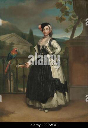 Portrait von Isabel y Parreño Arce, Marquesa de Llano. Portret van Doña Isabel Parreño Arce Ruiz de Alarcón y Valdes, Marquesa de Llano. Datierung: 1771 - 1772. Maße: h 135 cm x W 98,5 cm, H 161,3 cm x h 150 cm × w 113,7 cm x T 14 cm x t 8 cm. Museum: Rijksmuseum, Amsterdam. Autor: Anton Raphael Mengs. MENGS, Anton Raphael. Stockfoto