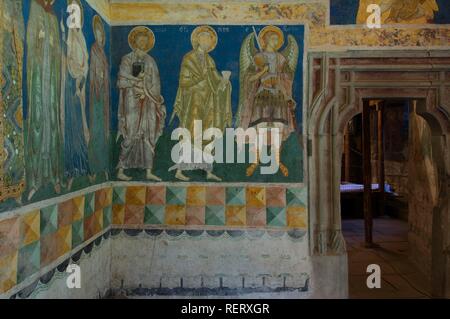 Kirche, die Enthauptung des Hl. Johannes des Täufers, inneren Fresken, UNESCO-Weltkulturerbe, Arbore, südlichen Bukowina, in der Republik Moldau Stockfoto