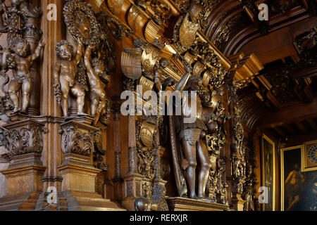 16. jahrhundert Kaiser Karl Sims im Stadtrat die Kammer am Brugse Vrije, ehemaliger Gericht/Gerichtsgebäude in der Stadt Brügge, Flandern, Belgien Stockfoto