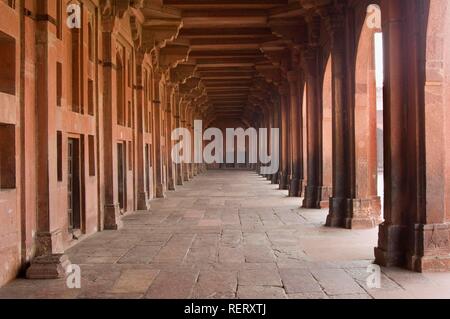 Jama Masjid Moschee, Gebet Hall, UNESCO-Weltkulturerbe, Fatehpur Sikri, Uttar Pradesh, Indien, Südasien Stockfoto