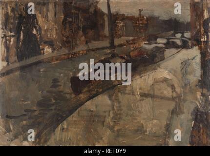 Prinsengracht in der Nähe von der Lauriergracht, Amsterdam. Dating: C. 1880 - C. 1923. Ort: Amsterdam. Maße: H 70,1 cm × w 100,2 cm x T 2,5 cm, H 78,5 cm × w 108,7 cm × d 10 cm.. Museum: Rijksmuseum, Amsterdam. Autor: George Hendrik Breitner (auf Objekt erwähnt). Stockfoto