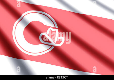 Calgary, Alberta winken und closeup flag Abbildung. Perfekt für Hintergrund oder Textur. Stockfoto