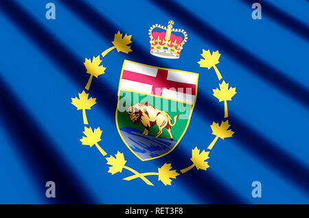 Der Vizegouverneur von Manitoba winken und closeup flag Abbildung. Perfekt für Hintergrund oder Textur. Stockfoto