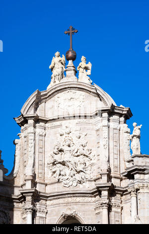 Barocke Fassade der Kathedrale von Valencia, Spanien, Europa Stockfoto