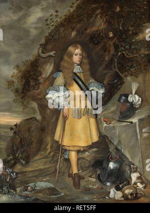 Memorial Portrait von Mose Ter Borch. Memorial Portrait von Mose Ter Borch (1645-1667). Datierung: 1667 - 1669. Maße: H 76,2 cm x W 56,5 cm. Museum: Rijksmuseum, Amsterdam. Autor: Gerard Ter Borch (II). Gesina Ter Borch. Ter Borch, Gerard, der Jüngere. Stockfoto