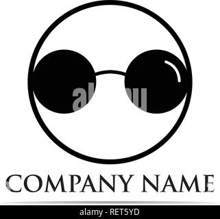 Gläser Logo Design vector Illustrator Stock Vektor