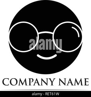 Gläser Logo Design vector Illustrator Stock Vektor