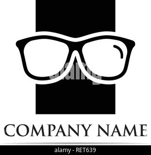 Gläser Logo Design vector Illustrator Stock Vektor