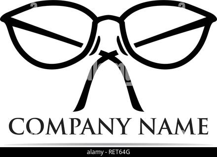 Gläser Logo Design vector Illustrator Stock Vektor