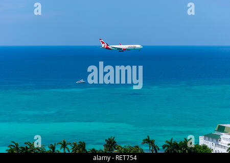 Montego Bay, Jamaika - 27. März 2015: Air Canada Flugzeug Der Sangster International Airport (Mbj) in Montego Bay, Jamaika Stockfoto