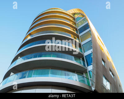 Albion Riverside Luxusanlage Apartment Gebäude von Foster & Partner in Wandsworth - South West London, England konzipiert Stockfoto