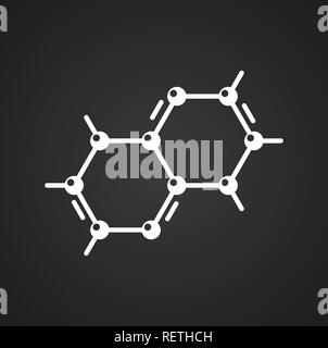 Chemie Symbol auf schwarzem Hintergrund für Grafik- und Webdesign, modernen einfachen Vektor unterzeichnen. Internet Konzept. Trendy Symbol für Web site Design web-Taste oder mobile App. Stock Vektor