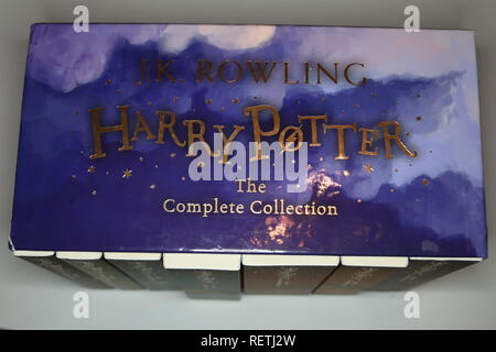 Harry Potter 7 Bücher in Display Box von JK Rowling Stockfoto