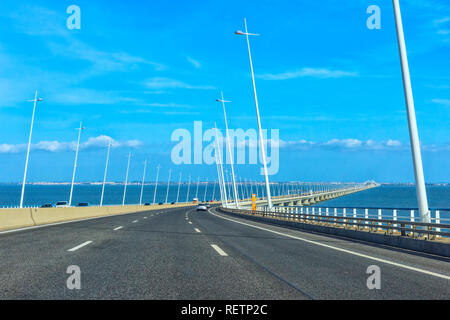 Ponte Vasco da Gama, Vasco de Gama Brücke, Lissabon, Portugal Stockfoto