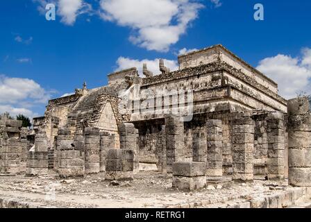 Chichen Itza, Templo de Los Guerreros, Tempel der Krieger, Yucatan, Mexiko, UNESCO Weltkulturerbe Stockfoto