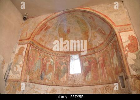 Romanische Fresken, Sankt Jakob in Kastelaz, Tramin, Südtirol, Italien, Europa Stockfoto