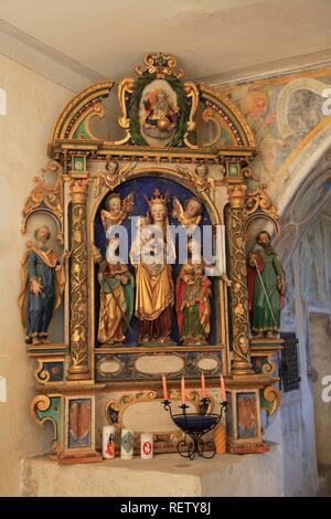 Altar in Dreikirchen in Barbian, Bozen, Italien, Europa Stockfoto