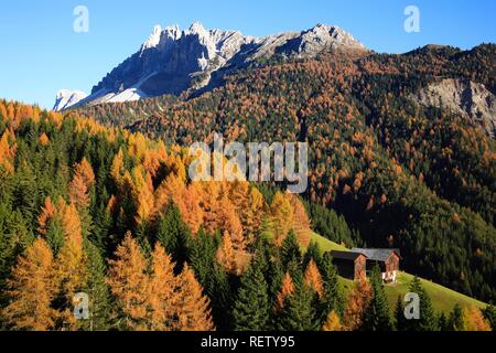 Passo delle Erbe, Mountain Pass in Villnöss Tal, Bozen, Italien, Europa Stockfoto