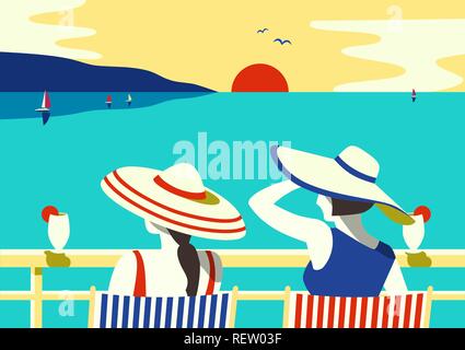 Sommer am Meer Poster entspannen Stock Vektor