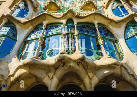 Fassade Des Hauses Casa Battlo Architekt Antoni Gaudi Passeig