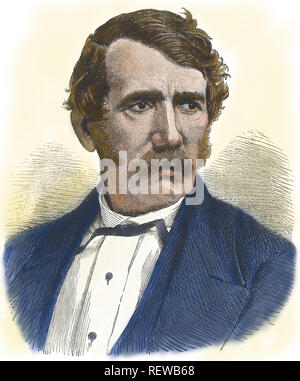 David Livingstone (1813-1873). Gravur. Missionarische, Arzt und Entdecker der afrikanischen Territorien. Gravur, später Färbung. Stockfoto