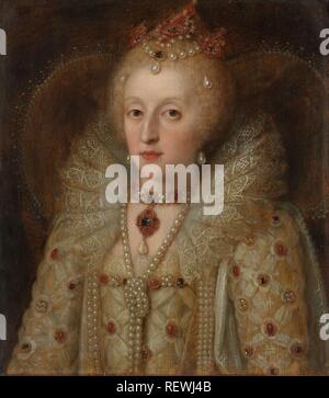 Portrait von Elisabeth I., Königin von England. Datierung: 1550 - 1599. Ort: England. Maße: H 34,5 cm x W 30,5 cm, d 5,5 cm. Museum: Rijksmuseum, Amsterdam. Stockfoto